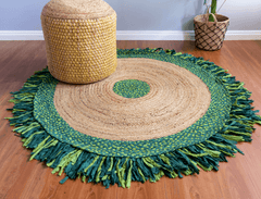 Green Handmade Jute Round Rug