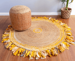 Handmade Designer Jute Round Rug