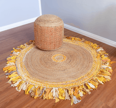 Handmade Designer Jute Round Rug