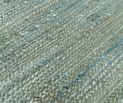 Light Sky Blue Jute Runner Rug
