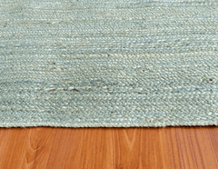 Light Sky Blue Jute Runner Rug