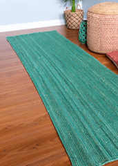 Green Jute Runner Rug