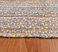 Yellow Grey Jute Runner Rug