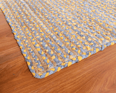 Yellow Grey Jute Runner Rug