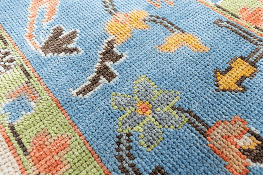 Oriental Heritage Bhadohi Hand-Knotted Wool Indian Rug