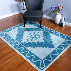 Modern Style Blue Area Rug