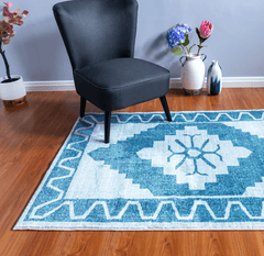 Modern Style Blue Area Rug