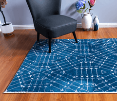 Modern Style Blue Area Rug