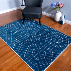 Modern Style Blue Area Rug