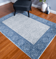 Blue And Grey Oriental Style Area Rug