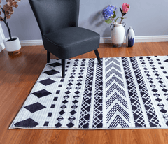 Black And White Tribal Area Rug