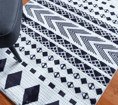 Black And White Tribal Area Rug