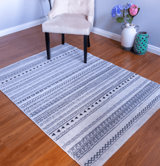 Black And White Tribal Area Rug