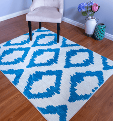 Blue And White Modern Style Area Rug
