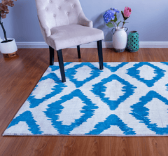 Blue And White Modern Style Area Rug