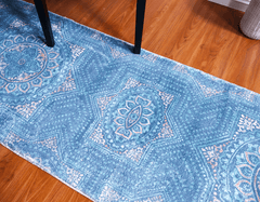 Oriental Style Blue Runner Rug