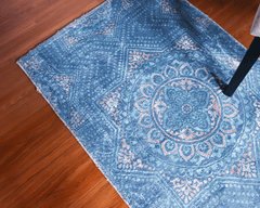 Oriental Style Blue Runner Rug