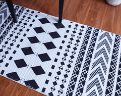Black And White Tribal Runner Rug