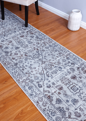 Oriental Design Grey Runner Rug