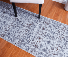 Oriental Design Grey Runner Rug