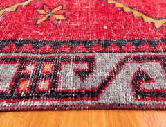 Vintage Turkish Hand- Knotted Wool Runner Rug