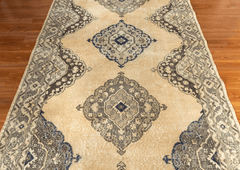 Vintage Turkish Hand- Knotted Wool Runner Rug