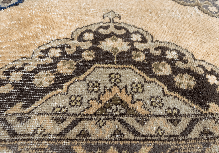 Vintage Turkish Hand- Knotted Wool Runner Rug