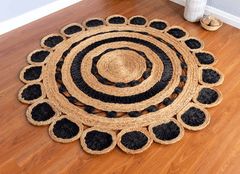 Handmade Designer Jute Round Rug