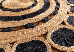 Handmade Designer Jute Round Rug