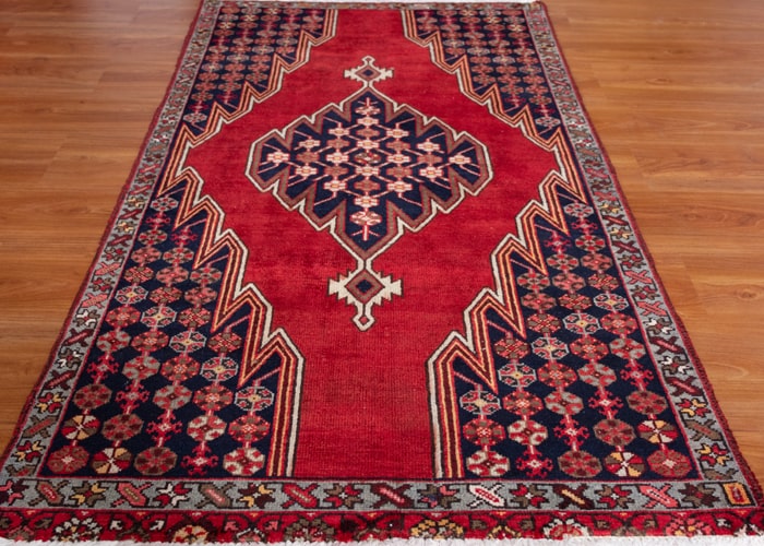 Vintage Mazleghan Hand-Knotted Persian Wool Rug