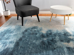 Blue And Grey Abstract Style Area Rug