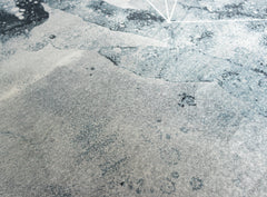 Blue And Grey Geometrical Style Area Rug