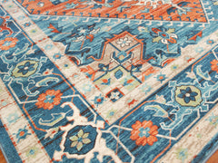 Orange And Blue Vintage Area Rug