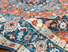 Red And Blue Vintage Area Rug