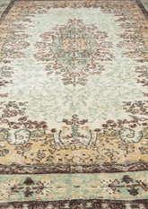 Vintage Hand-Knotted Distressed Turkish  Rug