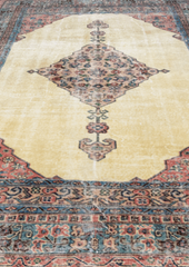 Vintage Hand-Knotted Distressed Turkish  Rug