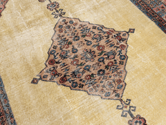 Vintage Hand-Knotted Distressed Turkish Rug