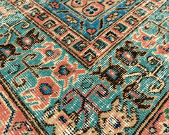 Vintage Hand-Knotted Distressed Turkish  Rug