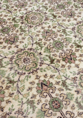 Vintage Hand-Knotted Distressed Turkish Rug