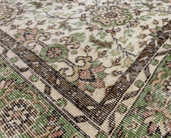 Vintage Hand-Knotted Distressed Turkish Rug