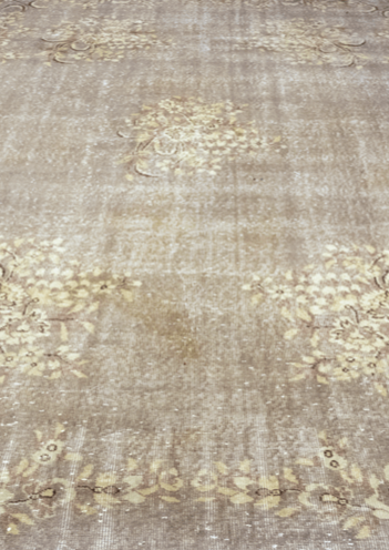 Vintage Hand-Knotted Distressed Turkish  Rug