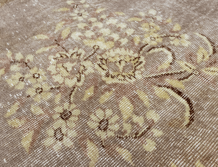 Vintage Hand-Knotted Distressed Turkish  Rug
