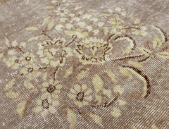 Vintage Hand-Knotted Distressed Turkish  Rug