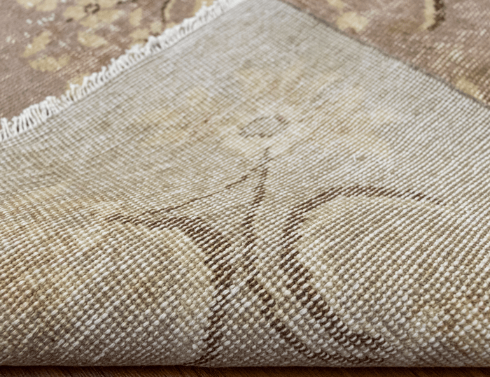 Vintage Hand-Knotted Distressed Turkish  Rug