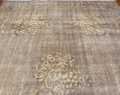 Vintage Hand-Knotted Distressed Turkish  Rug