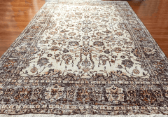 Vintage Hand-Knotted Distressed Turkish  Rug