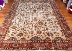 Vintage Hand-Knotted Distressed Turkish Rug