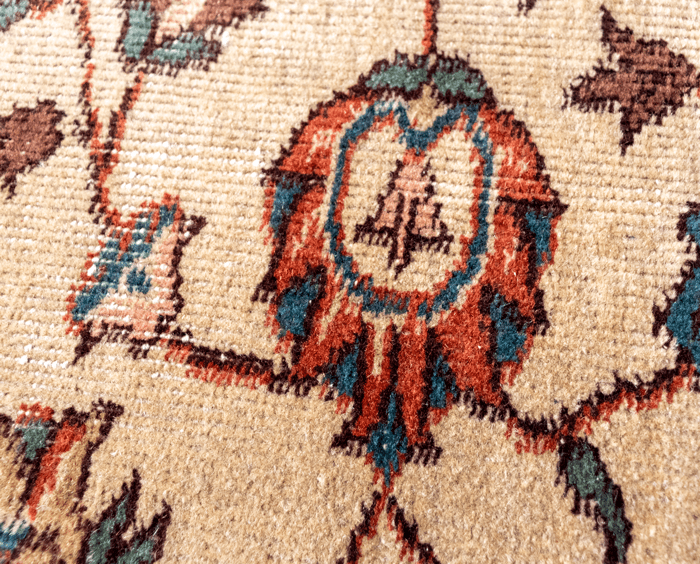 Vintage Hand-Knotted Distressed Turkish Rug