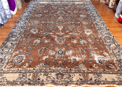 Vintage Hand-Knotted Distressed Turkish  Rug