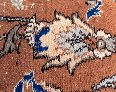 Vintage Hand-Knotted Distressed Turkish  Rug